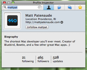 The new Profile Inspector.